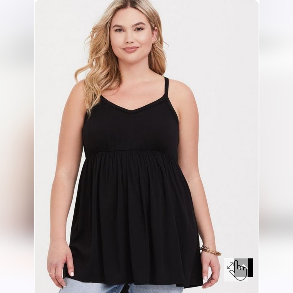 Torrid, Babydoll Challis Smocked Cami, size 1